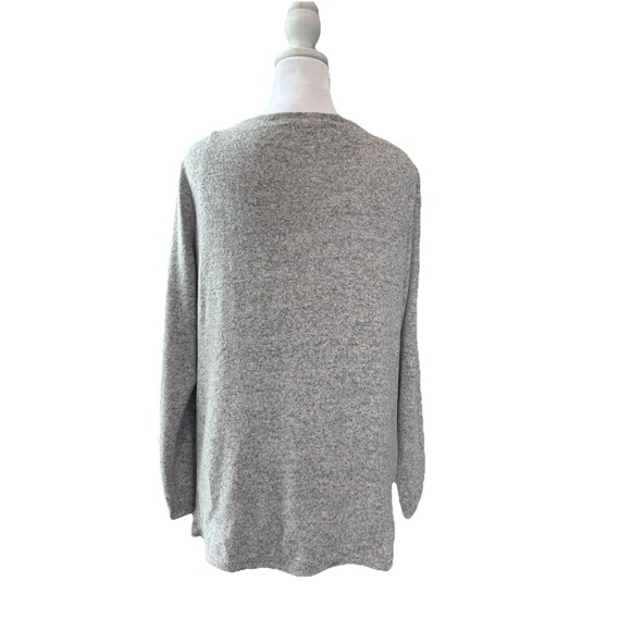 Petite Apt. 9 Sweater Gray Size PM Fuzzy High-Low Tunic New Women’s Long Sleeve - Picture 4 of 10